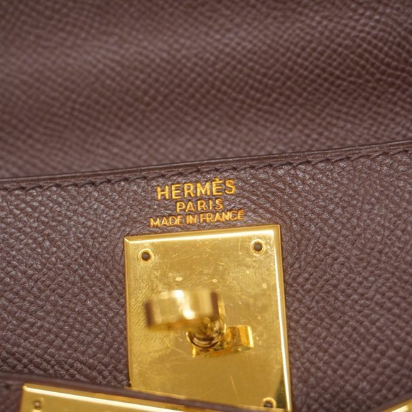 Hermes handbag Kelly 28 Cushvel cacao C stamp ladies - Picture 5 of 16